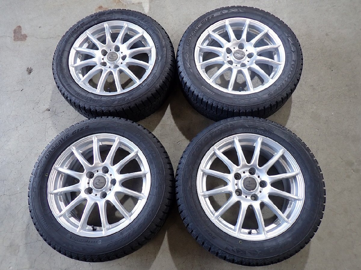 YS23313【送料無料205/55R16】ブレイド オーリス ルミオンなどに TOYO 中古スタッドレス ●16×6.5J 114.3/5H ET38●1円スタート拍卖