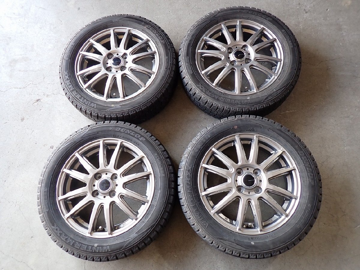 YS23303【送料無料165/65R15】タフト ソリオ デリカD:2などに 2022年製 中古スタッドレスセット ★15×4.5J 100/4H ET45★1円スタート拍卖