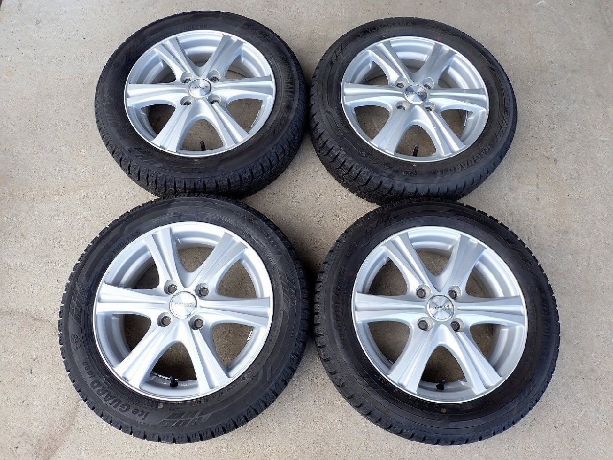 YS23286【送料無料155/65R14】NーBOX タント スペーシア デイズ ラパン 中古スタッドレス ▼14×4.5J 100/4H ET45▼1円スタート拍卖