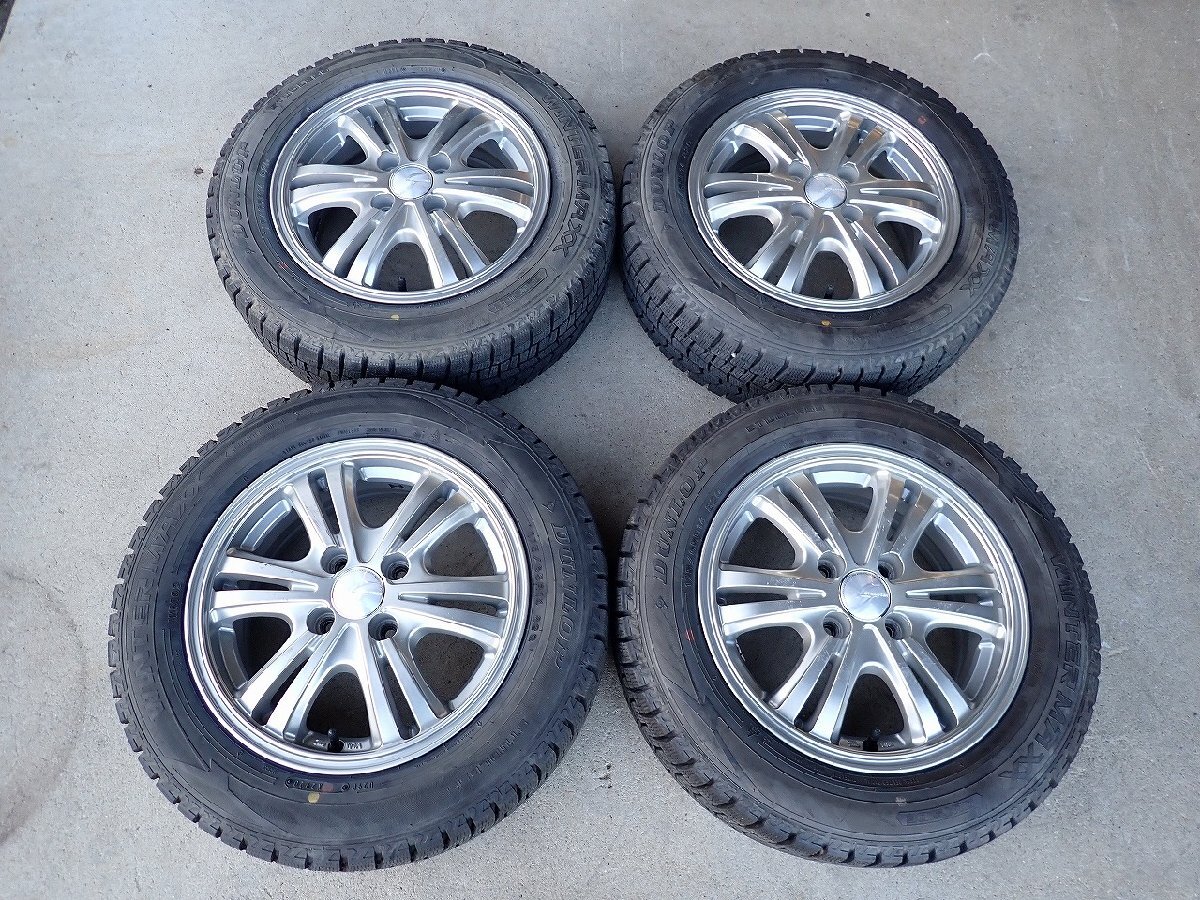 YS23293【送料無料175/65R14】フィット キューブ ノート パッソなどに 中古スタッドレス ●14×5.5J 100/4H ET38●1円スタート拍卖