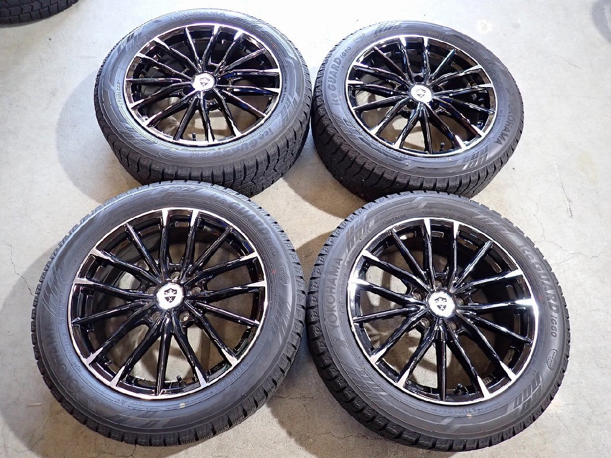 YS23278【送料無料205/55R17】90系ノア VOXYなどに 2022年製 ヨコハマ 中古スタッドレス ●17×7J 114.3/5H ET45●1円スタート拍卖