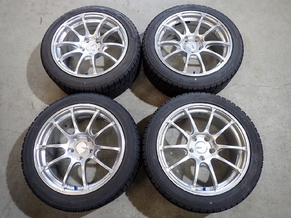 YS23461【送料無料225/45R17】ADVAN RACING RZ ゴルフ ジェッタ等に 中古スタッドレスセット ■17×8J 112/5H ET48■拍卖