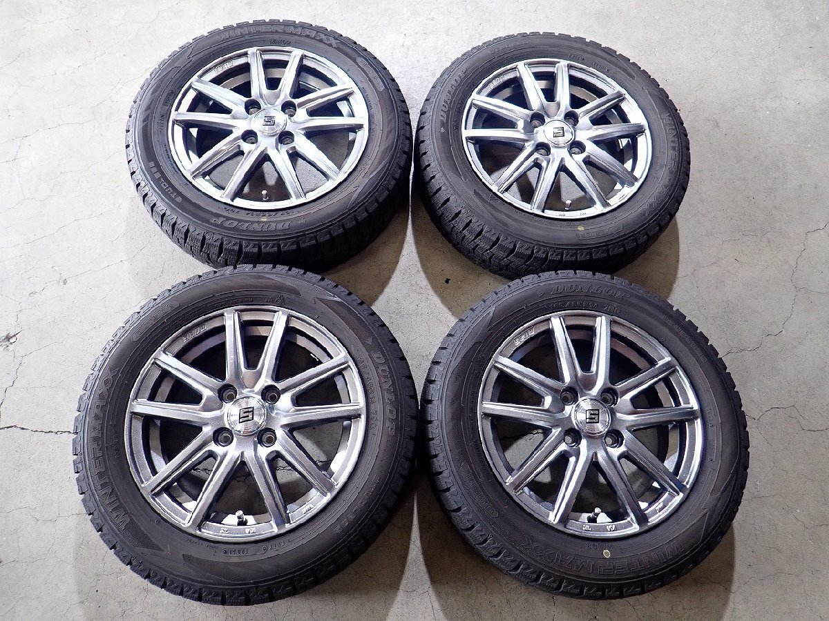 YS21341【送料無料165/65R14】M26Sソリオ デリカD:2 ハスラー等に 中古スタッドレスSET ▼14×4.5J 100/4H ET45▼1円スタート拍卖