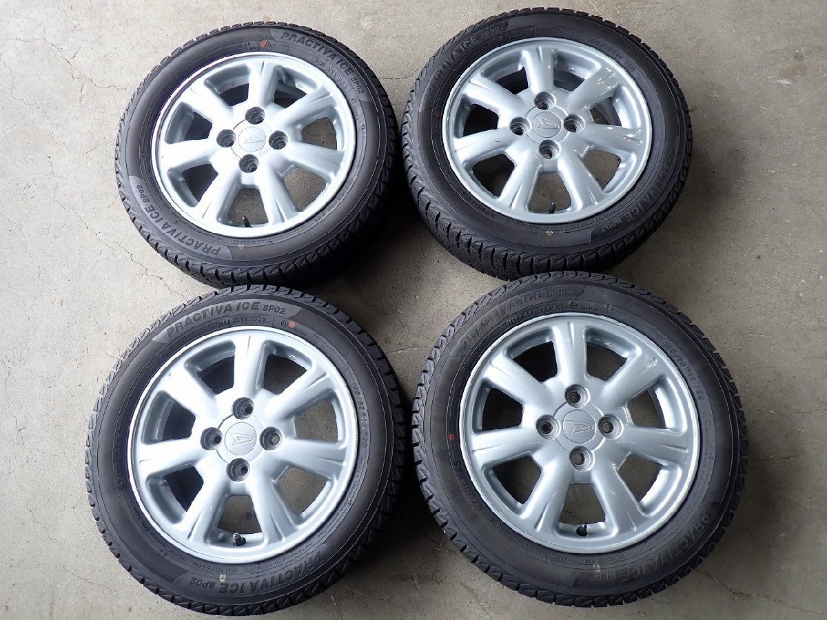 YS23046【送料無料155/65R14】ダイハツ純正 タント ミラ ムーブ ウェイク等 中古スタッドレス ▼14×4.5J 100/4H ET45▼拍卖