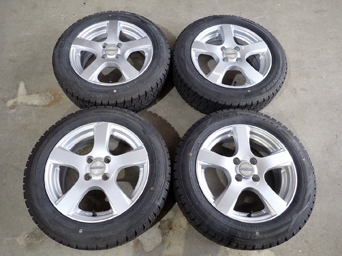 YS22757【送料無料175/65R15】アクア フィット キューブ ヴィッツなどに 2022年製 中古スタッドレス ■15×6J 100/4H ET43■拍卖