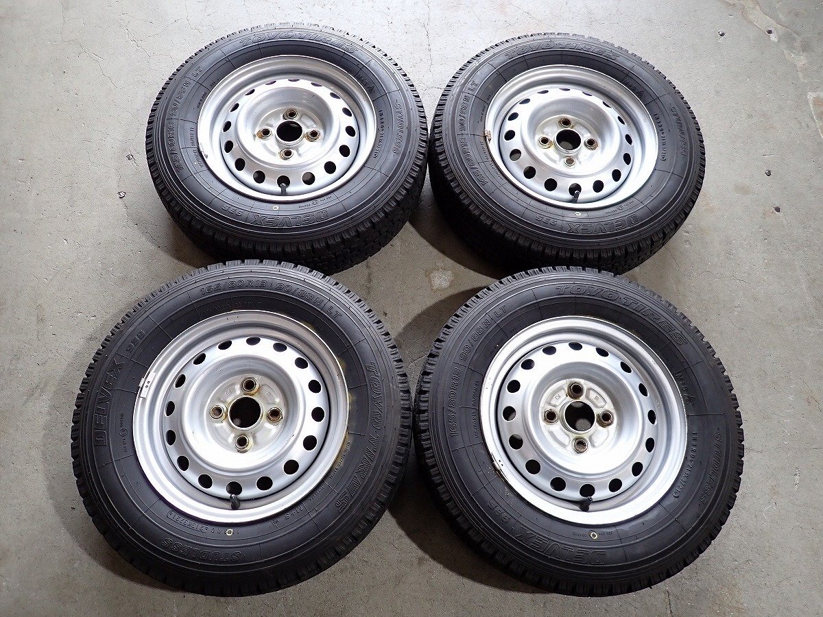 YS20449【送料無料165/80R13 90/88N】プロボックス サクシードなどに TOYO 中古スタッドレス ■13×5J 100/4H ET約40■1円スタート拍卖