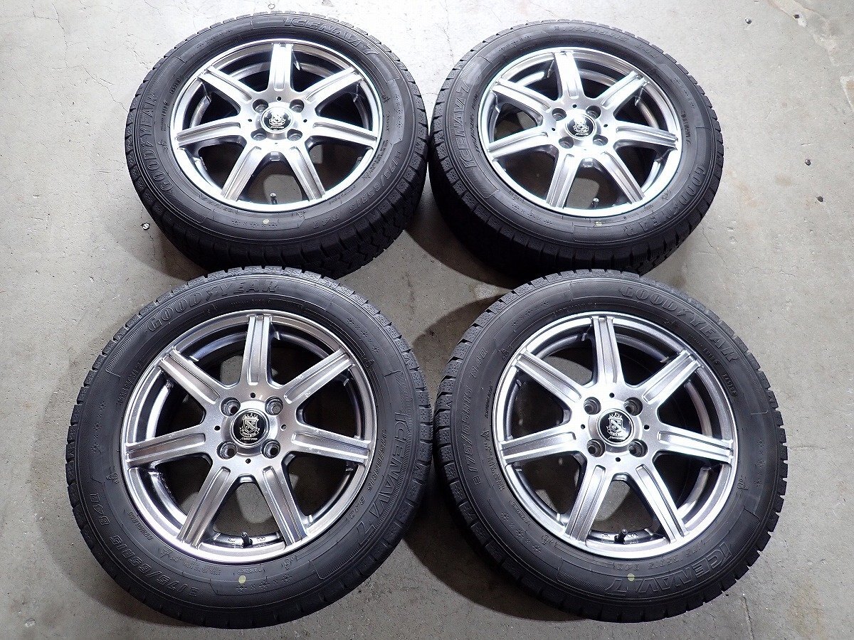 YS20447【送料無料175/65R15】フィット インサイトなどに グッドイヤー 中古スタッドレス ▼15×5.5J 100/4H ET50▼1円スタート拍卖