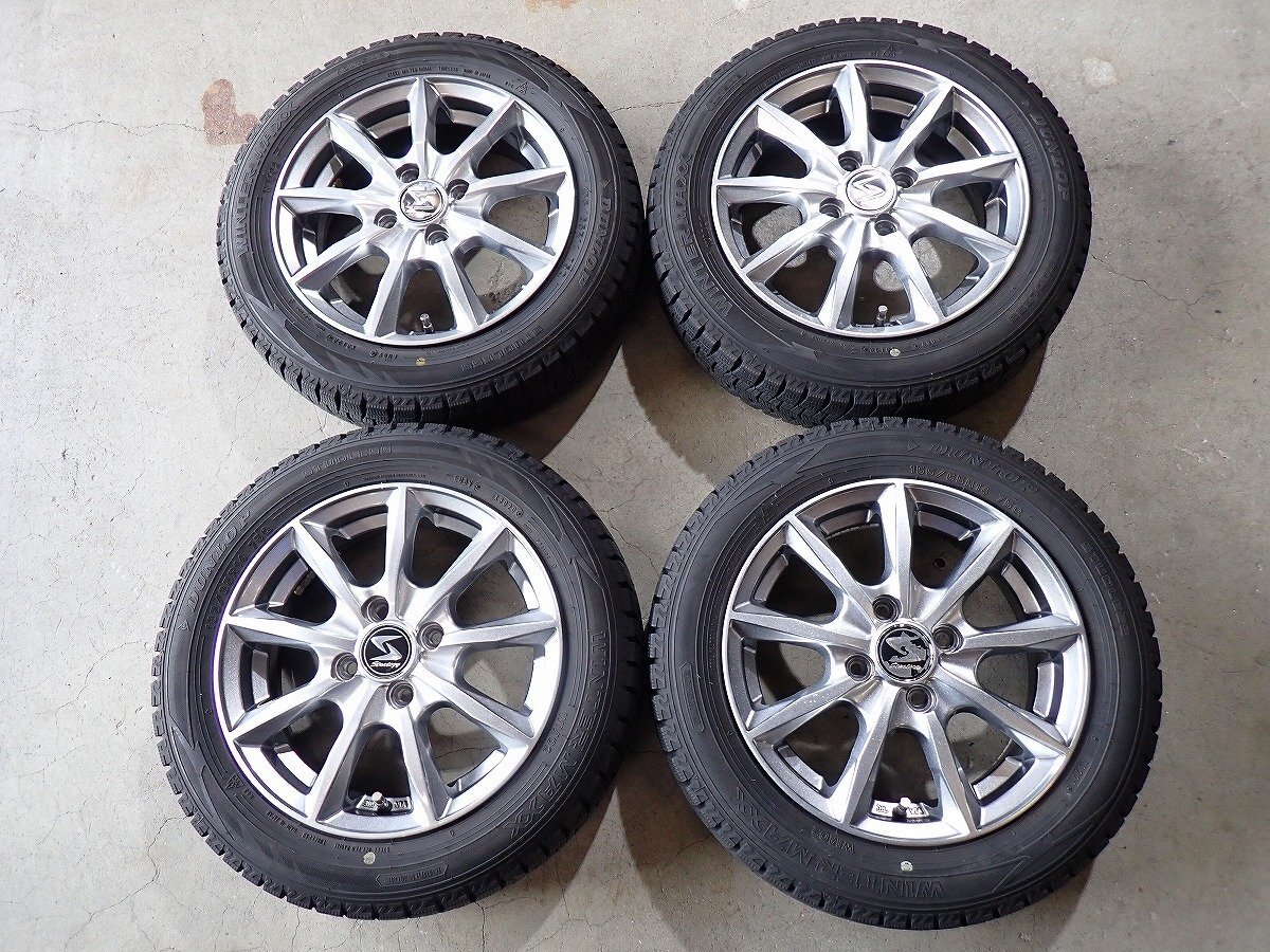 YS20409【送料無料155/65R14】NーBOX タント スペーシア キャスト デイズ 中古スタッドレス ●14×4.5J 100/4H ET45●1円スタート拍卖