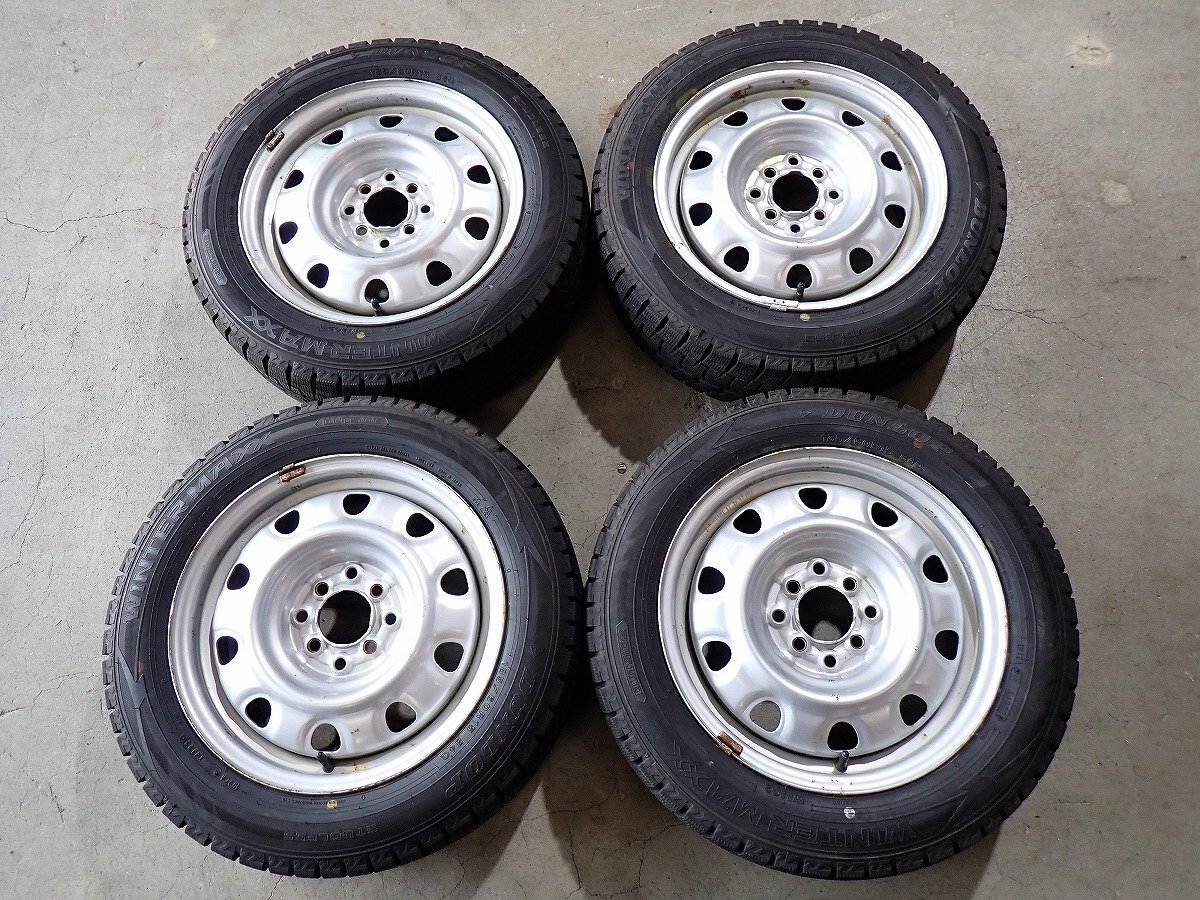 YS20410【送料無料185/60R15】フィット シャトル リス ヴィッツ等に 中古スタッドレス ★15×6J 100-114.3/4H ET約45★1円スタート拍卖