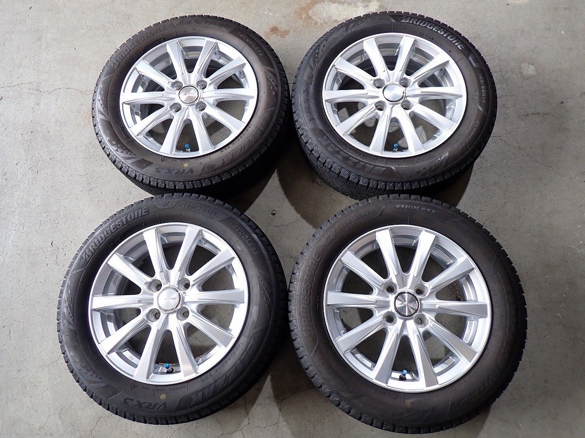 YS20411【送料無料165/65R14】タンク トール ルーミーなどに BS VRX3 中古スタッドレス ▼14×5J 100/4H ET39▼1円スタート拍卖