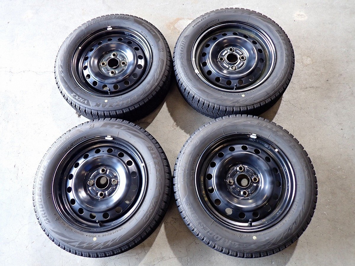 YS20406【送料無料165/65R14】タンク トール ルーミーなどに BS VRX2 中古スタッドレス ★14×5J 100/4H ET約40★1円スタート拍卖