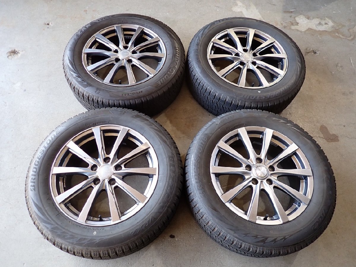 YS22625【送料無料225/60R17】クロストレック SK系フォレスターなどに BS 中古スタッドレス ★17×7J 114.3/5H ET48★1円スタート拍卖