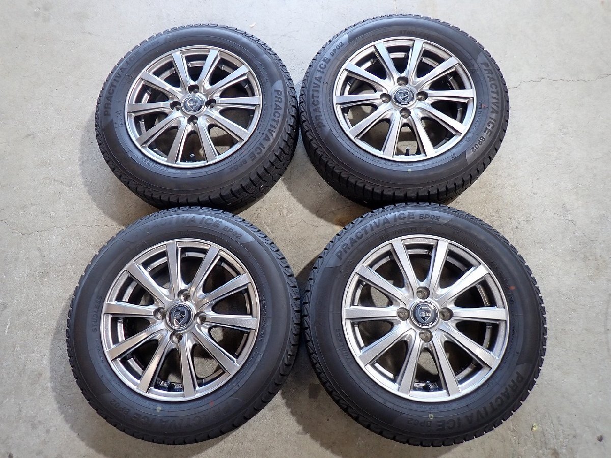 YS22676【送料無料165/70R14】パッソ ヴィッツ アクア スペイドなどに 2022年製 中古スタッドレス ▼14×5.5J 100/4H ET38▼1円スタート拍卖