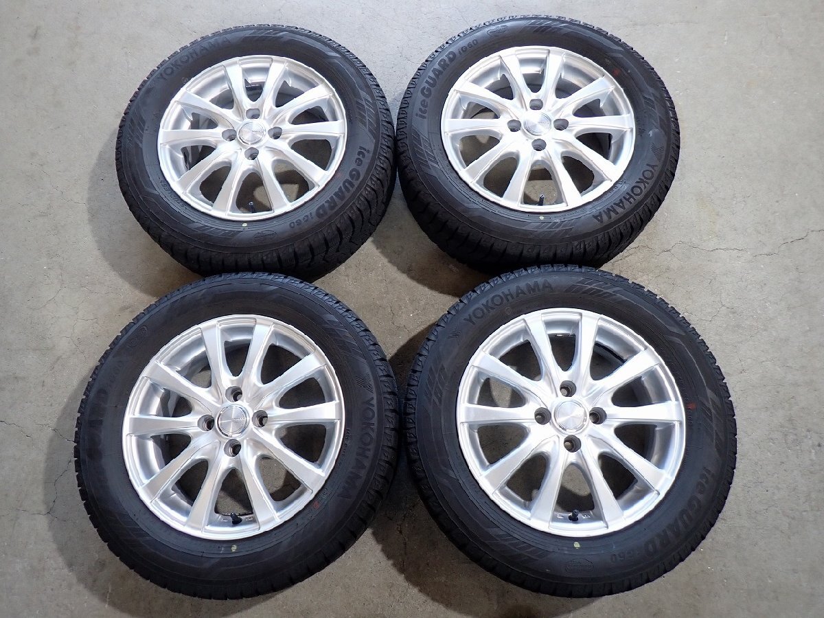 YS22678【送料無料185/65R15】ノート ティーダ フリードなどに 2022年製 中古スタッドレス ●15×5.5J 100/4H ET42●1円スタート拍卖