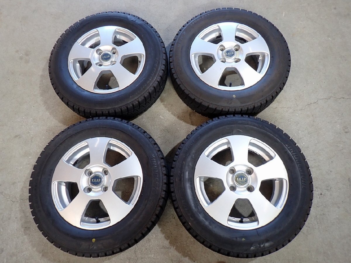 YS22675【送料無料175/70R14】ヴィッツ Y12ウイングロードなどに ブリヂストン 中古スタッドレス ★14×5J 100/4H ET45★1円スタート拍卖