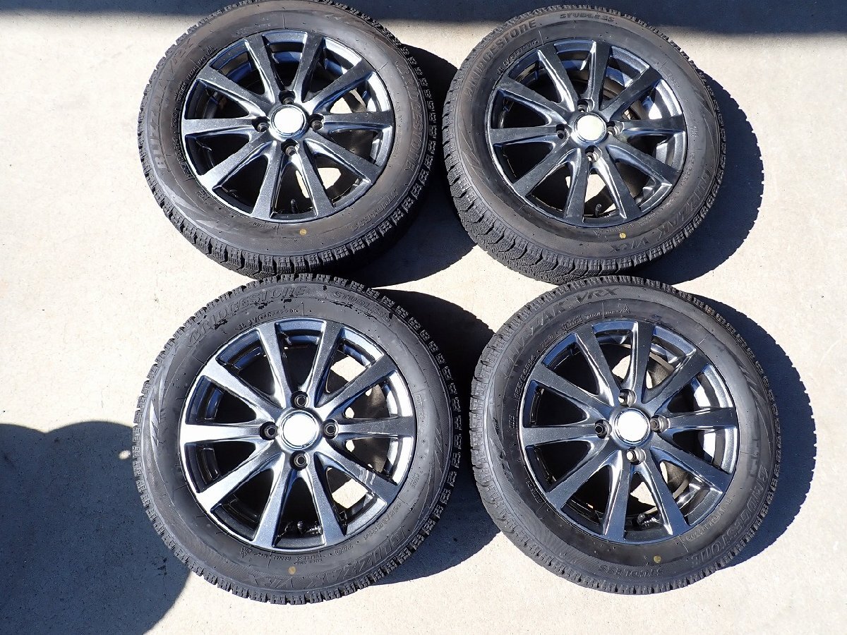 YS22690【送料無料155/65R14】N-BOX N-ONE N-WGN等 ホンダ純正ナット対応 中古スタッドレス ▼14×4.5J 100/4H ET43▼1円スタート拍卖