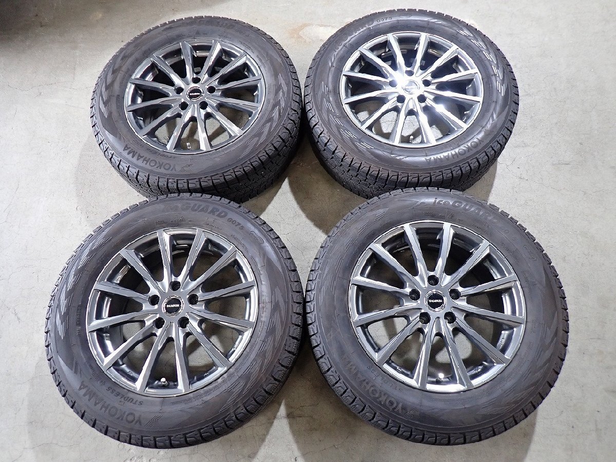 YS23469【送料無料225/65R17】ハリアー エクストレイル CX-5 CX-8などに 中古スタッドレス ●17×7J 114.3/5H ET45●1円スタート拍卖