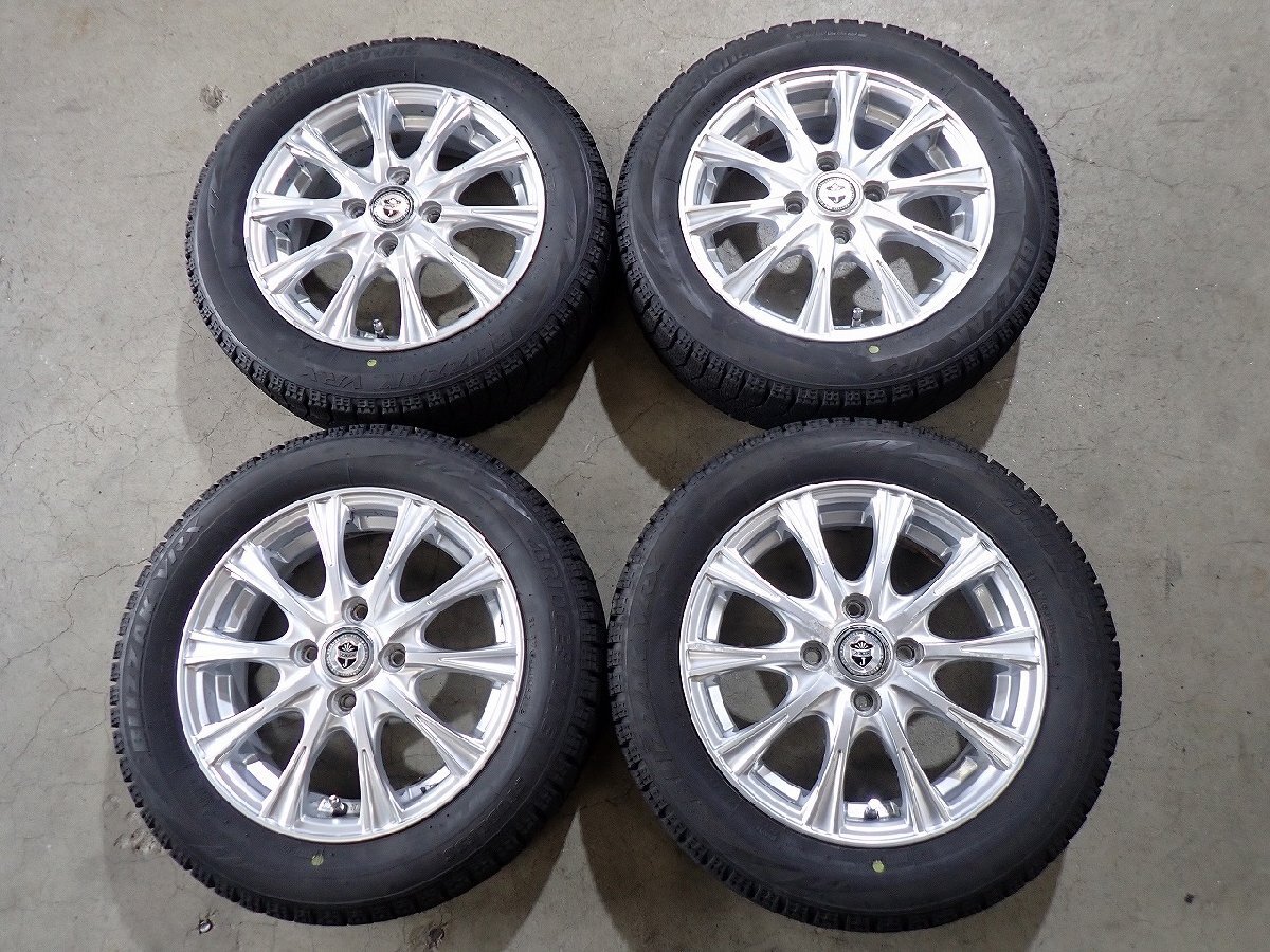 YS23473【送料無料155/65R14】NーBOX スペーシア タント サクラなどに 中古スタッドレス ■14×4.5J 100/4H ET45■1円スタート拍卖