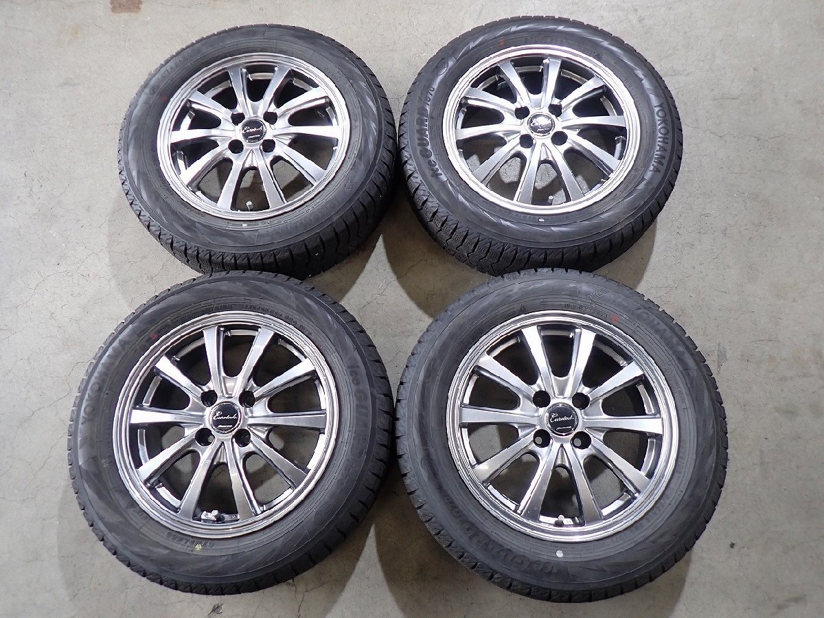 YS23474【送料無料175/65R15】フィット アクア キューブ スイフトなどに 中古スタッドレス ●15×5.5J 100/4H ET45●1円スタート拍卖