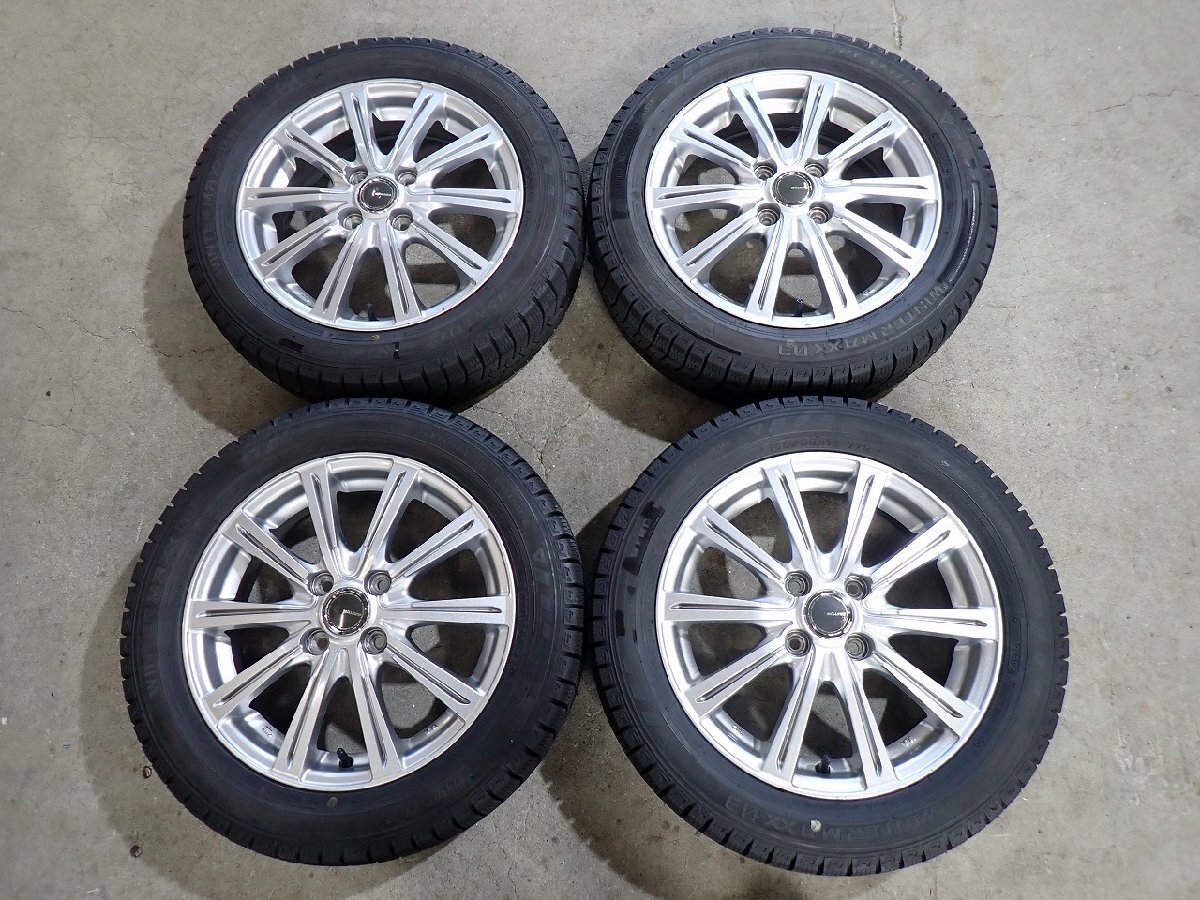 YS22880【送料無料165/60R15】ソリオ ハスラーなどへ DL WM03 中古スタッドレスセット ■15×4.5J 100/4H ET45■ 1円スタート拍卖