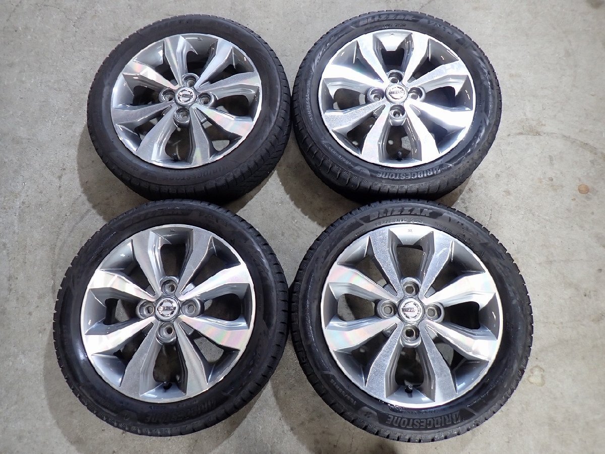 YS22882【送料無料165/55R15】ニッサン純正 デイズルークス純正 VRX3 中古スタッドレスセット■15×4.5J 100/4H ET46■ 1円スタート拍卖