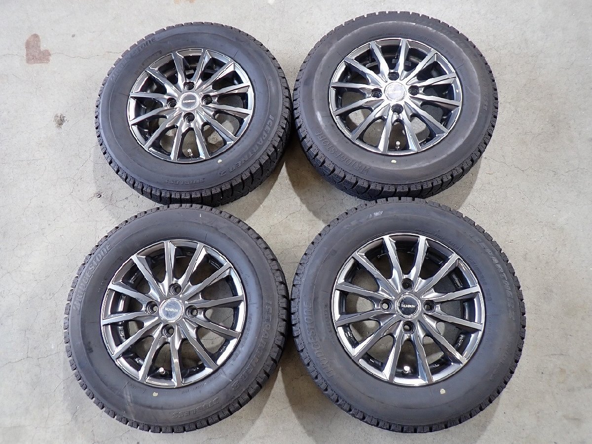 YS23349【送料無料145/80R13】モコ MRワゴン タント スペーシア NーBOX等 中古スタッドレスセット ●13×4J 100/4H ET43●拍卖