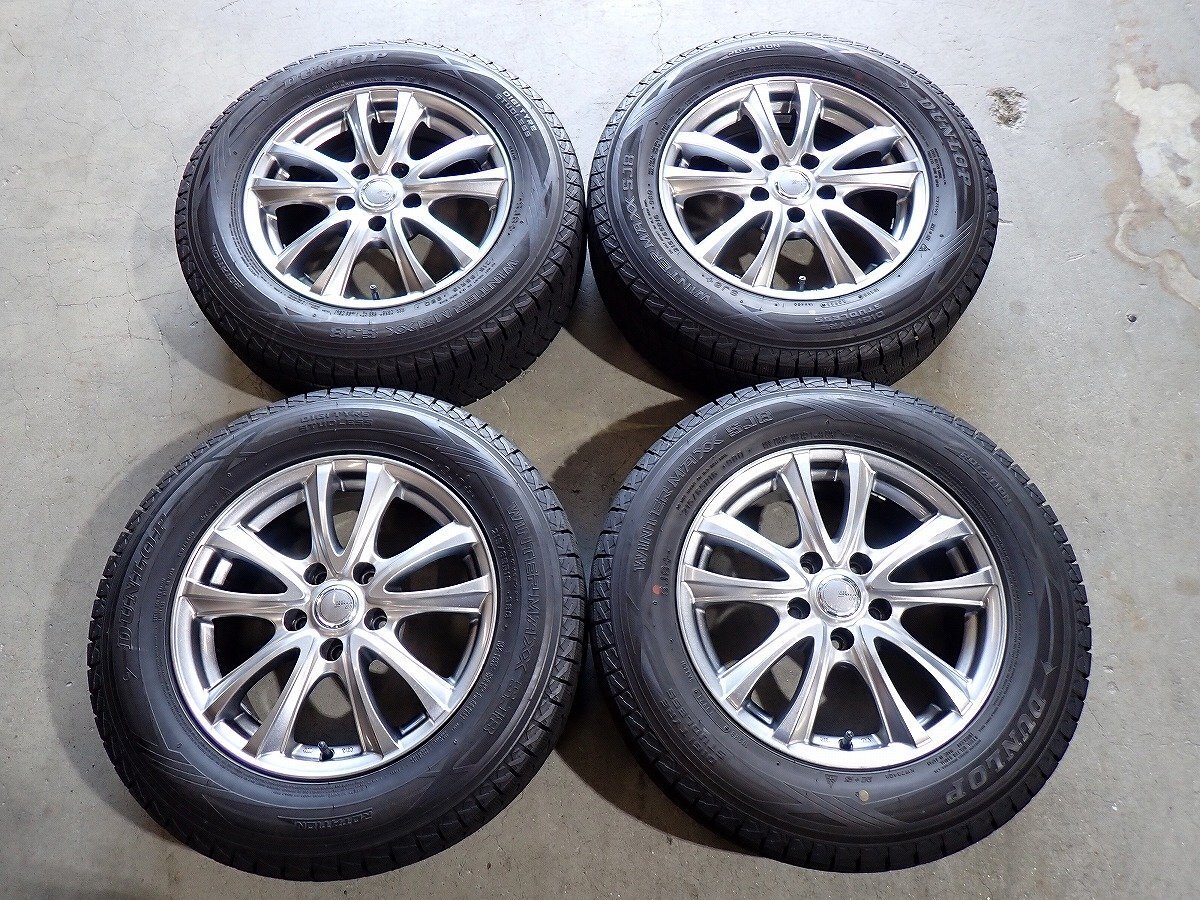 YS20535【送料無料215/65R16】アルファード ヴェルファイア等に 中古スタッドレス ▼16×6.5J 114.3/5H ET38▼1円スタート拍卖