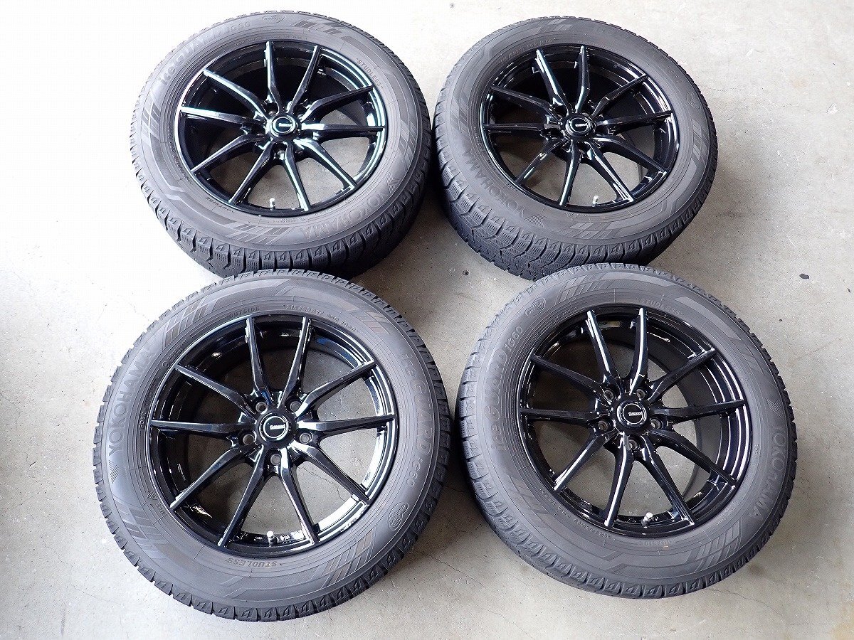 YS20497【送料無料215/60R17】エスティマ オデッセイ エリシオン等に 中古スタッドレス ▼17×7J 114.3/5H ET48▼1円スタート拍卖