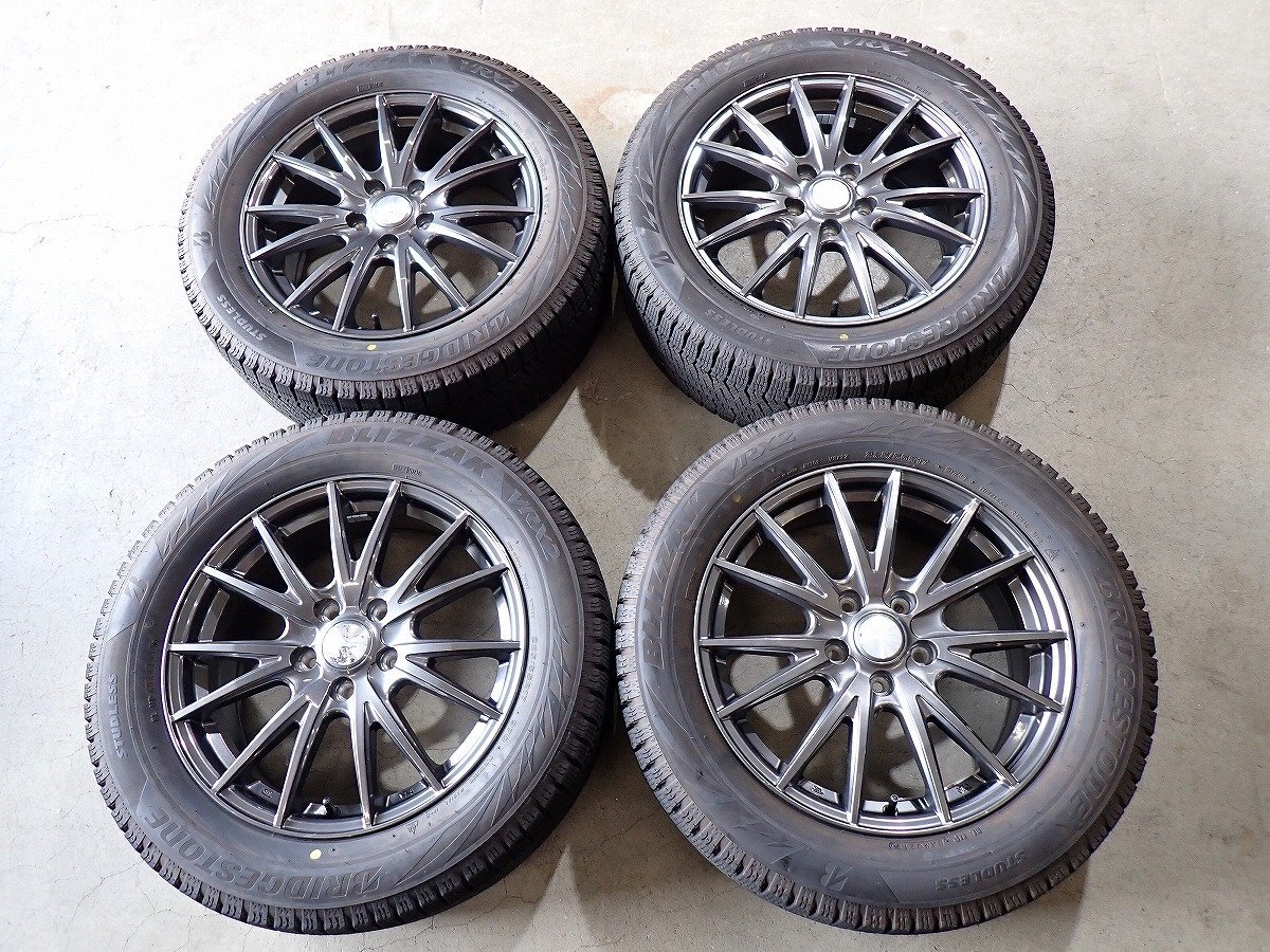 YS20485【送料無料225/55R17】MAZDA6 アテンザなどに ブリヂストン 中古スタッドレス ▼17×7J 114.3/5H ET53▼1円スタート拍卖