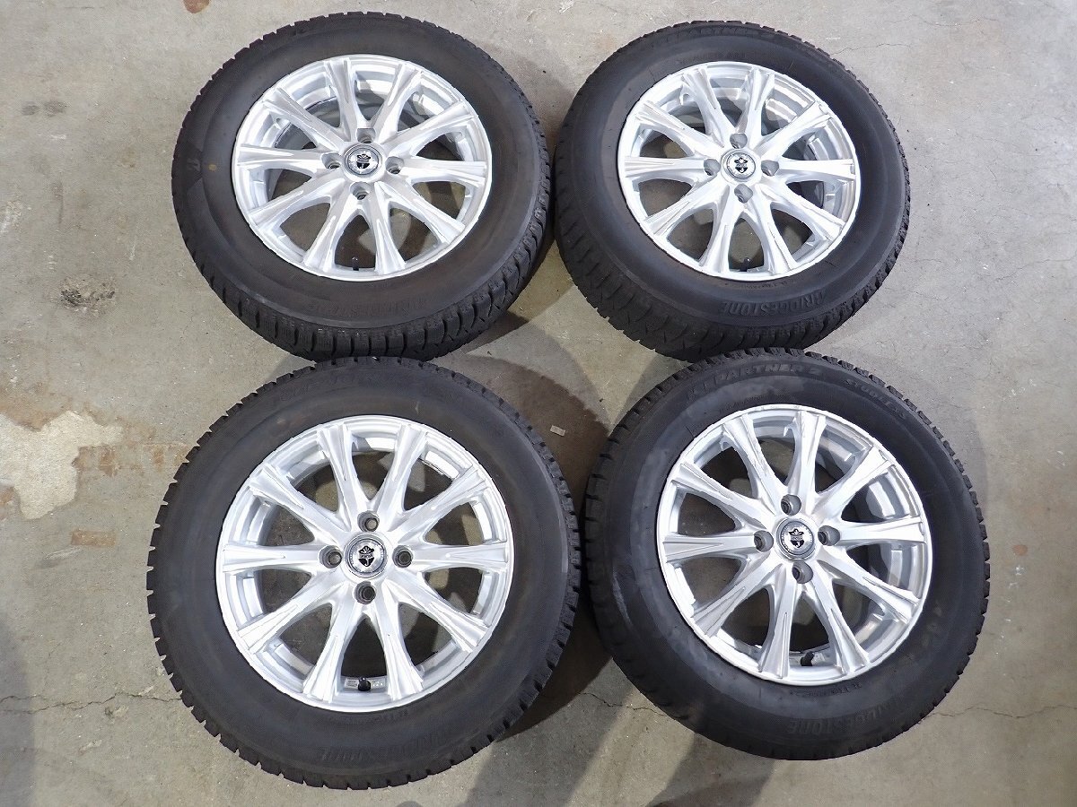 YS21414【送料無料185/65R15】GB4フリード ティーダ ノートなどに BS 中古スタッドレス ●15×5.5J 100/4H ET42●1円スタート拍卖