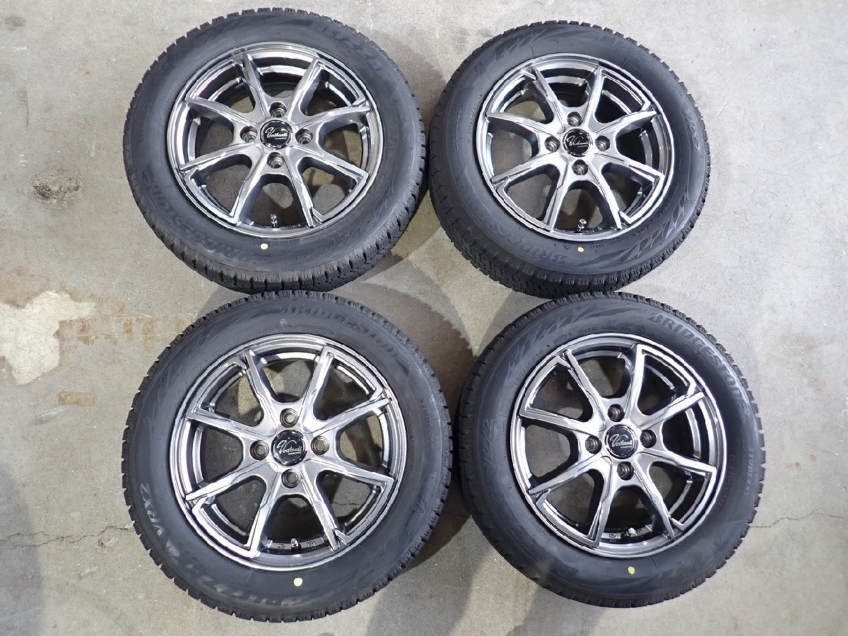 YS21409【送料無料155/65R14】NーBOX タント スペーシアなどに 中古スタッドレスセット ■14×4.5J 100/4H ET45■1円スタート拍卖