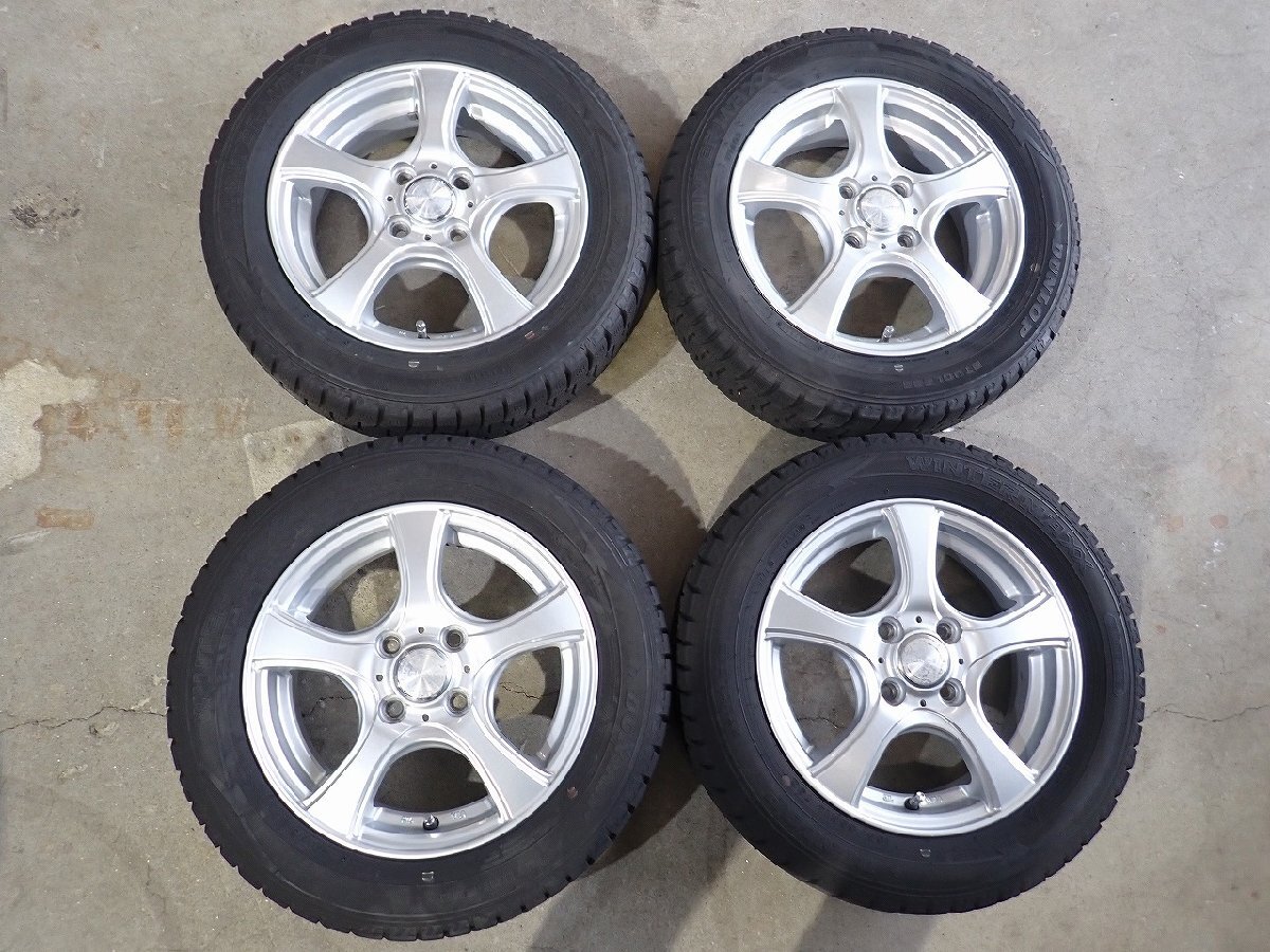 YS21410【送料無料165/65R14】ソリオ デリカD:2 ハスラーなどに ダンロップ 中古スタッドレス ●14×4.5J 100/4H ET45●1円スタート拍卖