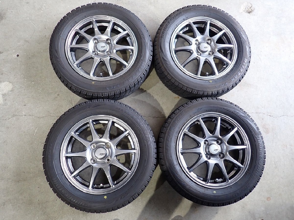 YS21393【送料無料165/65R14】ソリオ デリカD:2 ハスラー等に BS 中古スタッドレスセット ■14×4.5J 100/4H ET45■1円スタート拍卖