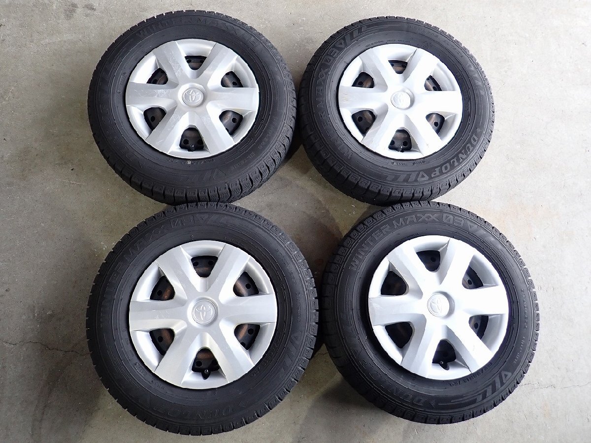 YS21387【送料無料155/80R13】トヨタ純正スチール パッソ ヴィッツなどに 中古スタッドレス ▼13×4.5J 100/4H ET約35▼1円スタート拍卖