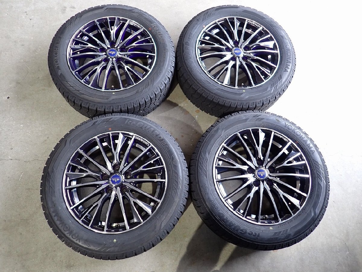 YS21389【送料無料215/60R17】エスティマ オデッセイ エリシオン等 中古スタッドレス ●17×7J 114.3/5H ET48●1円スタート拍卖