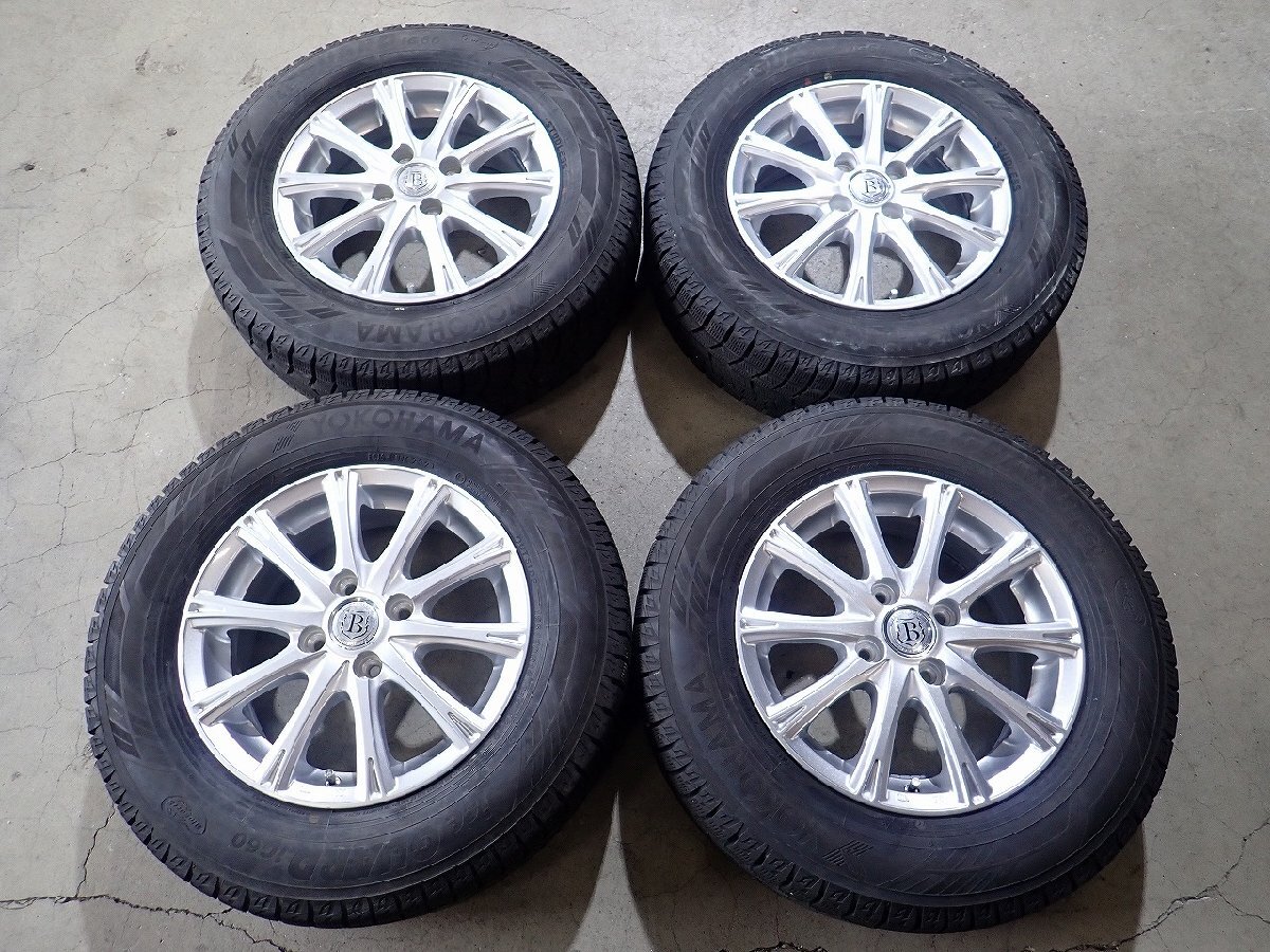 YS21361【送料無料185/70R14】ノート ティーダ GB3フリードなどに 中古スタッドレスセット ★14×5.5J 100/4H ET47★1円スタート拍卖