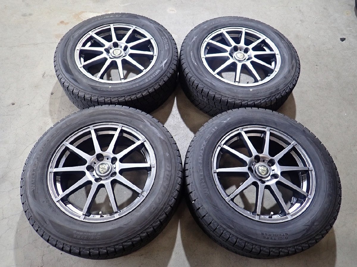 YS21359【送料無料225/65R17】CX-5 CX-8 CRーV BS型レガシィアウトバック 中古スタッドレス ●17×7J 114.3/5H ET53●1円スタート拍卖