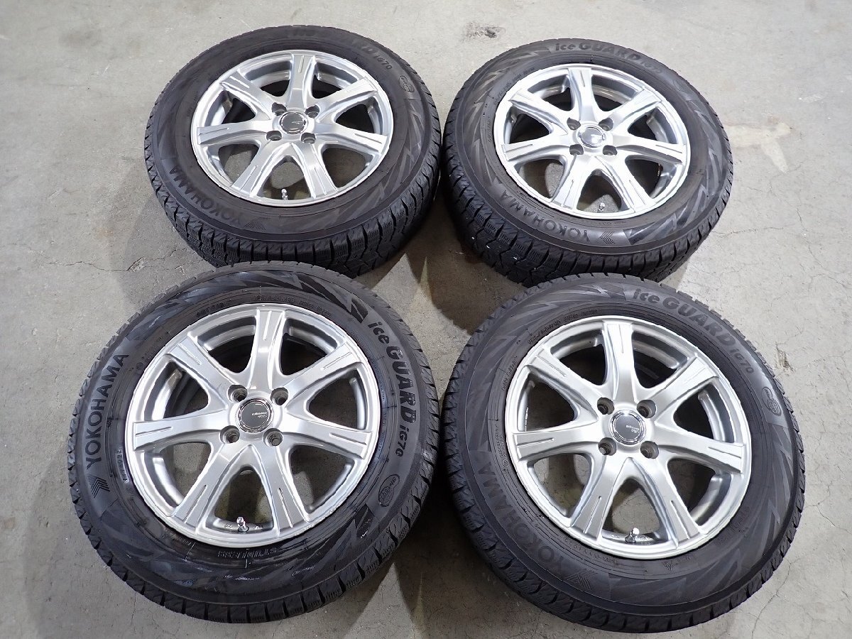 YS22844【送料無料185/65R15】GB3 GB4型フリード E13ノートなどに ヨコハマ 中古スタッドレス ▼15×6J 100/4H ET53▼1円スタート拍卖