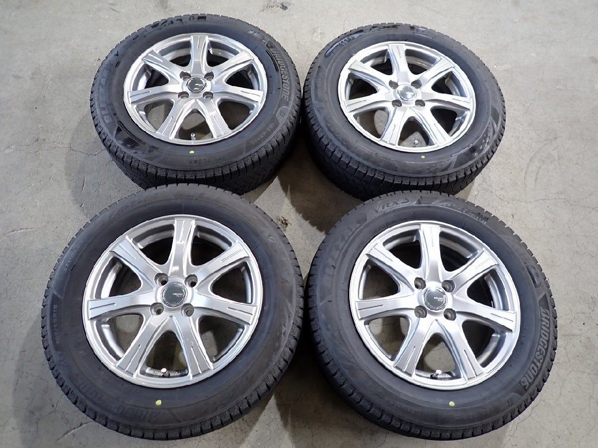 YS22841【送料無料185/65R15】GB3 GB4型フリード E13ノートなどに BS VRX3 中古スタッドレス ■15×6J 100/4H ET53■1円スタート拍卖