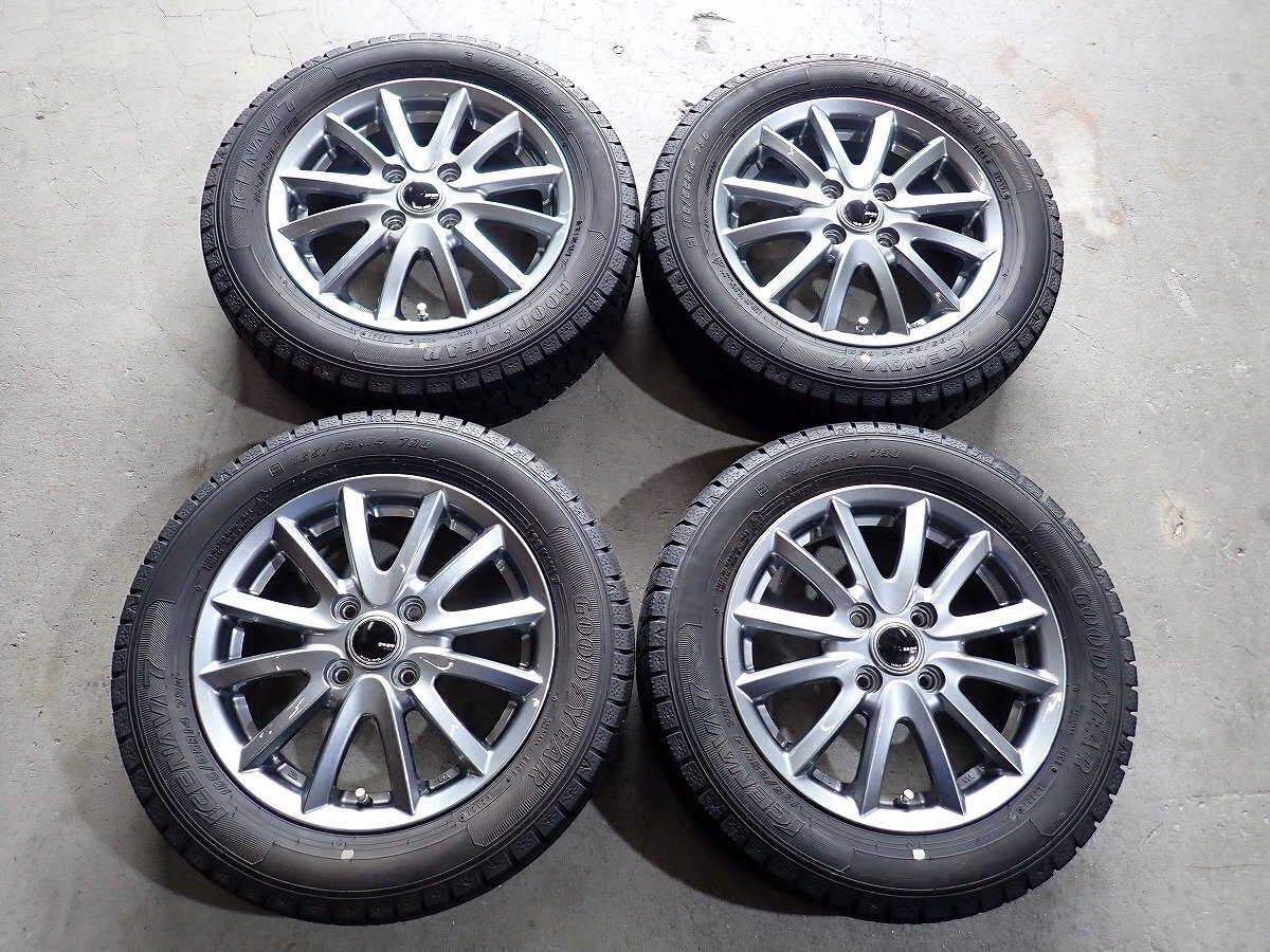 YS20596【送料無料165/65R14】ソリオ デリカD:2 ハスラーなどに GY 中古スタッドレスセット ★14×4.5J 100/4H ET45★1円スタート拍卖