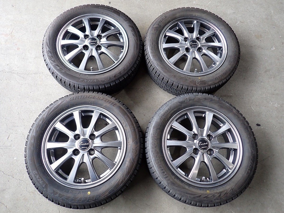 YS20613【送料無料155/65R14】NーBOX スペーシア ウェイク タント デイズ 中古スタッドレス ■14×4.5J 100/4H ET45■1円スタート拍卖