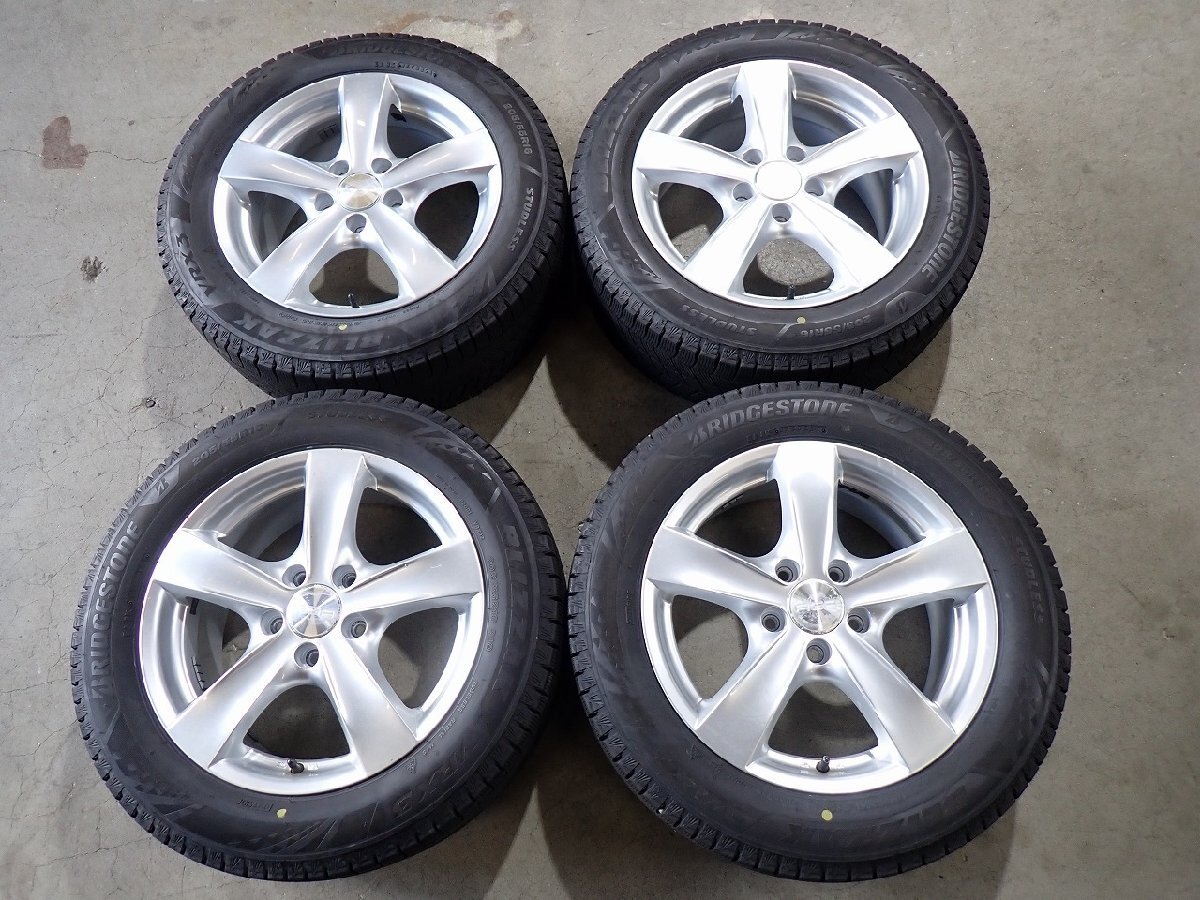 YS23090【送料無料205/55R16】アウディ A3 8Vなどに ブリヂストン VRX3 中古スタッドレスセット ▼16×7J 112/5H ET53▼拍卖