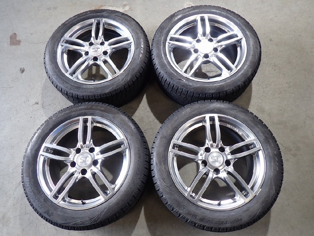 YS23089【送料無料225/50R17】スポーツテクニック F30/F31 3シリーズなどへ ナンカン 中古スタッドレス ★17×7.5J 120/5H ET34★拍卖