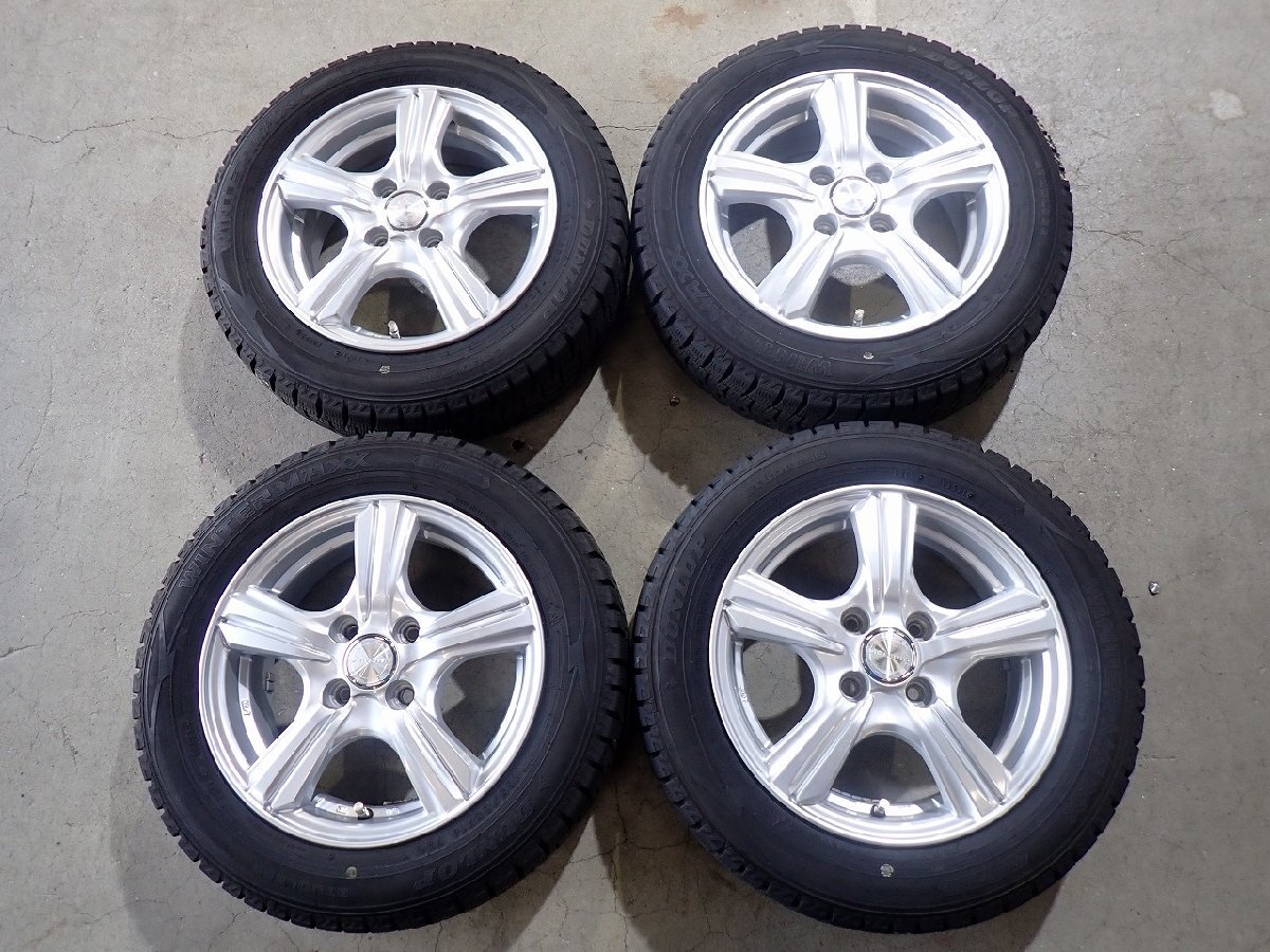 YS22091【送料無料165/65R14】トール ルーミー タンク ジャスティ等に 中古スタッドレス ▼14×5J 100/4H ET39▼1円スタート拍卖