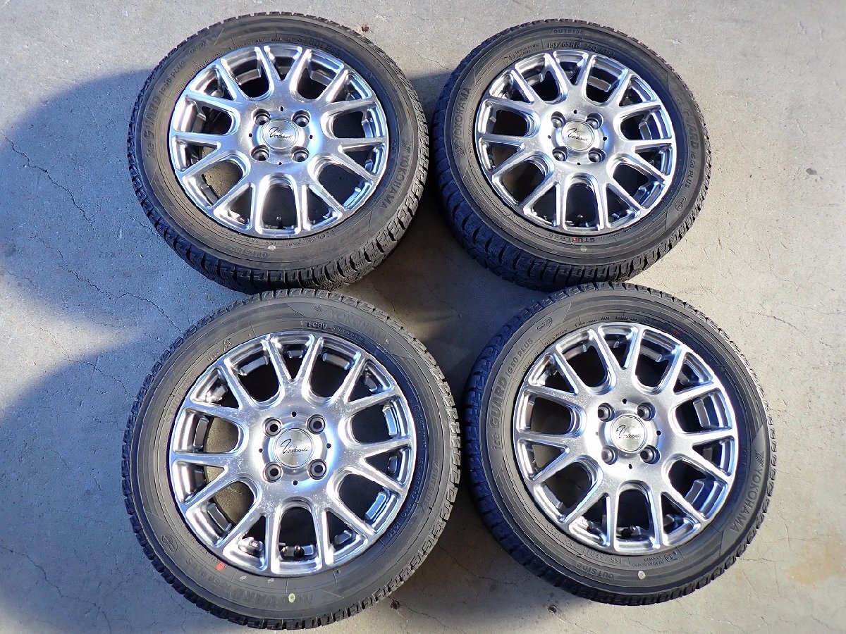 YS21976【送料無料155/65R14】タント スペーシア N-BOX サクラなど 中古スタッドレスセット ■14×4.5J 100/4H ET45■ 1円スタート拍卖