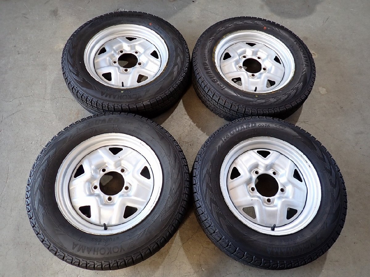 YS23847【送料無料175/80R16】ジムニー純正 スチール 中古スタッドレスセット JB23 1型~4型まで★16×5J 139.7/5 ET22★1円スタート拍卖