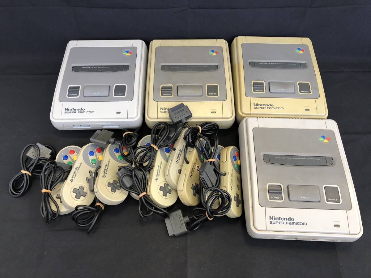 《H》NINTENDO ニンテンドー スーパーファミコン 本体 HVC-002 4体 ・ コントローラー 9個拍卖
