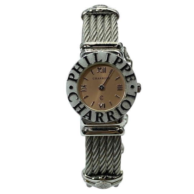 稼働品 フィリップ シャリオール 6009908 サントロペ ウォッチ 腕時計 クオーツ アナログ シルバー ステンレススチール PHILIPPE CHARRIOL拍卖