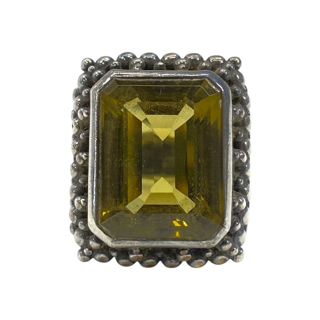スティーブンデュエック ヴィンテージ シトリン リング 指輪 アクセサリー シルバー Stephen Dweck (サイズ約13号)拍卖