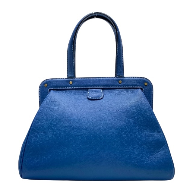 ヴァレクストラ N353070 ハンドバッグ ミニトートバッグ パーティーバッグ ミニボストン レザー ブルー×ゴールド Valextra拍卖